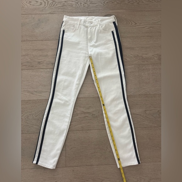 MOTHER Jeans The Looker Ankle size 25 (white with dark navy side stripe) - Picture 7 of 13